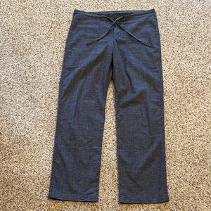 Prana Charcoal Patterned Trousers - tie waist- 32” inseam- 32” waist